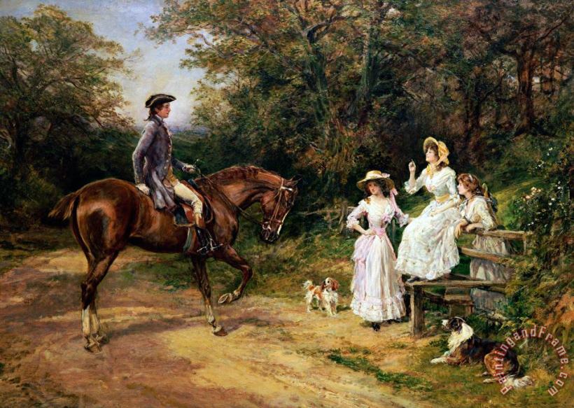 Heywood Hardy A Meeting By A Stile Art Print