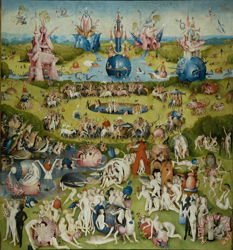 Garden of Earthly Delights, Central Panel of The Triptych painting - Hieronymus Bosch Garden of Earthly Delights, Central Panel of The Triptych Art Print