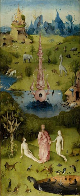 Garden of Earthly Delights Left Wing painting - Hieronymus Bosch Garden of Earthly Delights Left Wing Art Print
