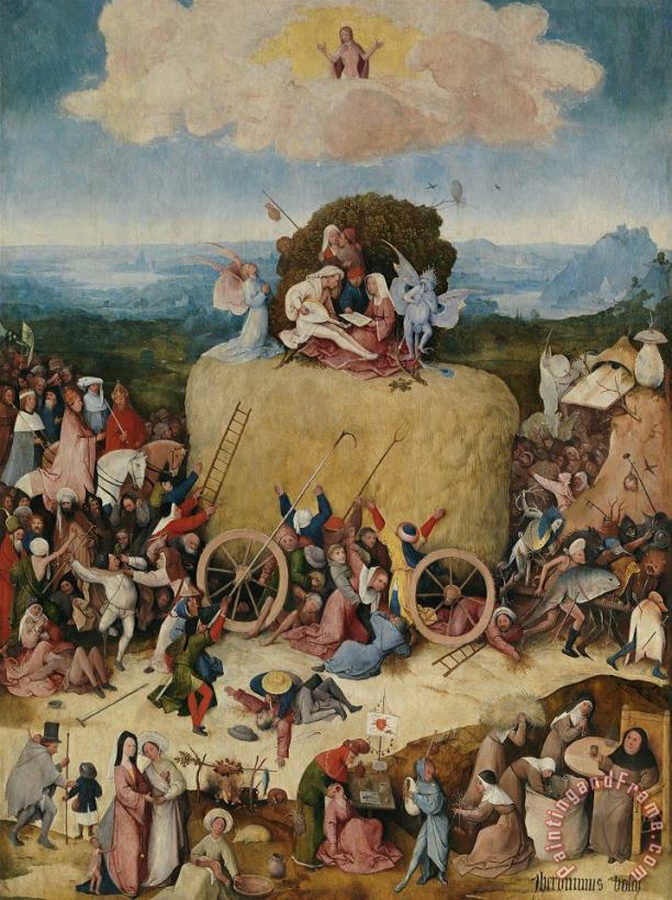 Hieronymus Bosch Haywain, Central Panel of The Triptych Art Painting