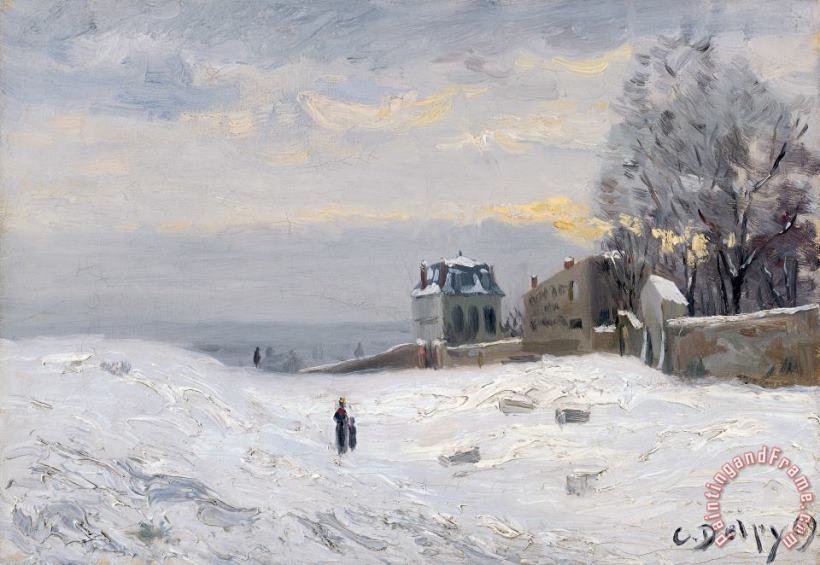 Snow at Montmartre painting - Hippolyte Camille Delpy Snow at Montmartre Art Print