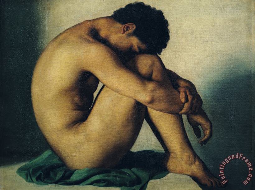 Study of a Nude Young Man painting - Hippolyte Flandrin Study of a Nude Young Man Art Print