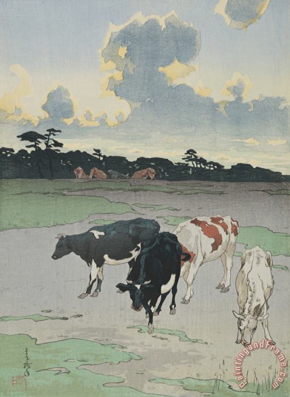 Hiroshi Yoshida Afternoon in The Pasture (bokujo No Gogo) Art Painting