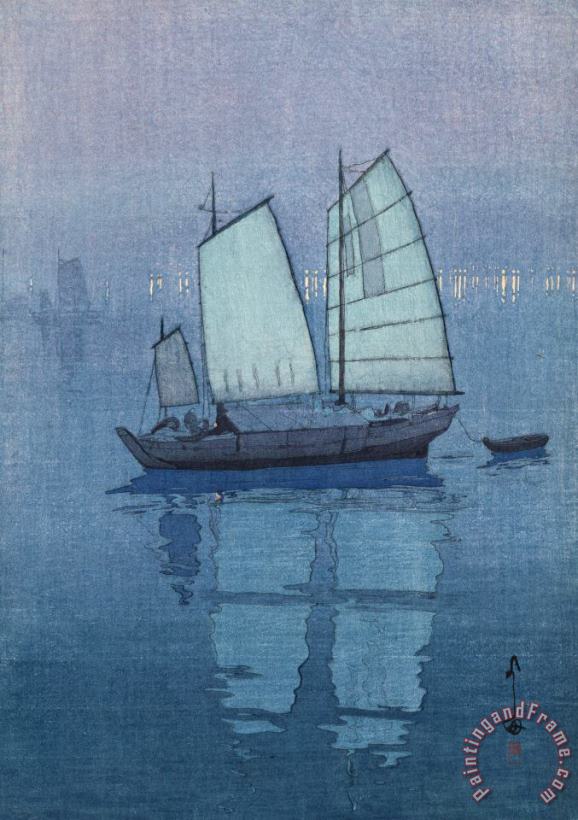 Hiroshi Yoshida Sailing Boats, Night (hansen, Yoru), From The Inland Sea Series (seto Naikai Shu) Art Print