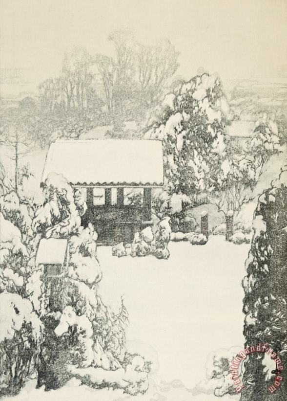 Snow in Nakazato painting - Hiroshi Yoshida Snow in Nakazato Art Print
