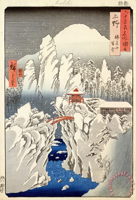 Hiroshige View of Mount Haruna in the Snow Art Painting