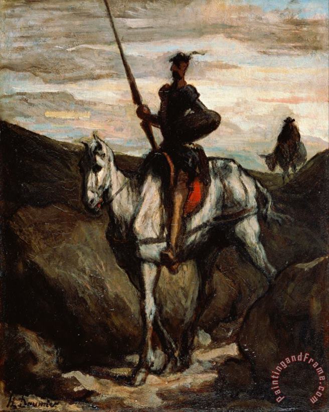 Don Quixote in The Mountains painting - Honore Daumier Don Quixote in The Mountains Art Print