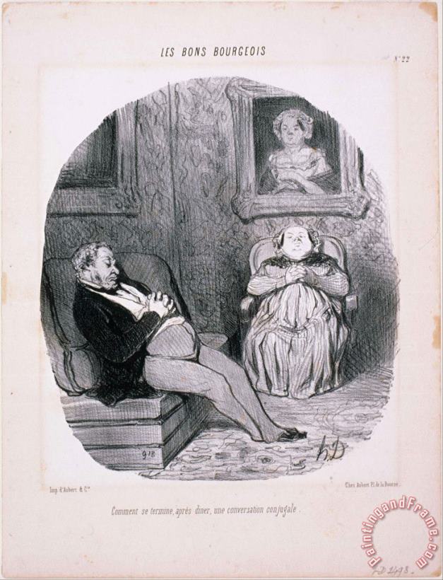 Honore Daumier Les Bons Bourgeois Comment Se Termine...une Conversation Conjugale Art Painting