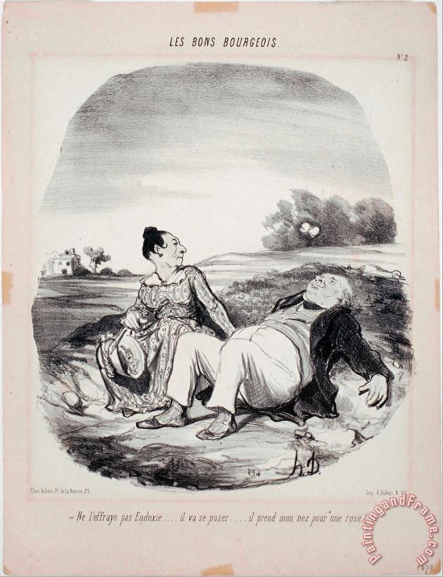 Honore Daumier Les Bons Bourgeois Ne L'effraye Pas Eudoxie... Art Print