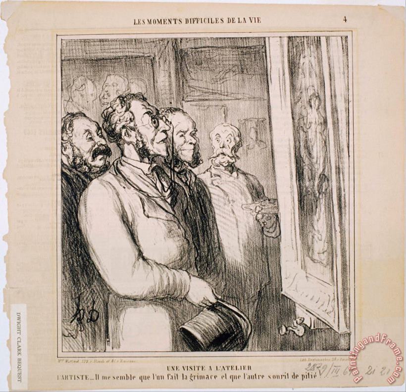 Honore Daumier Les Moments Difficiles De La Vie Une Visite a L'atelier Art Print