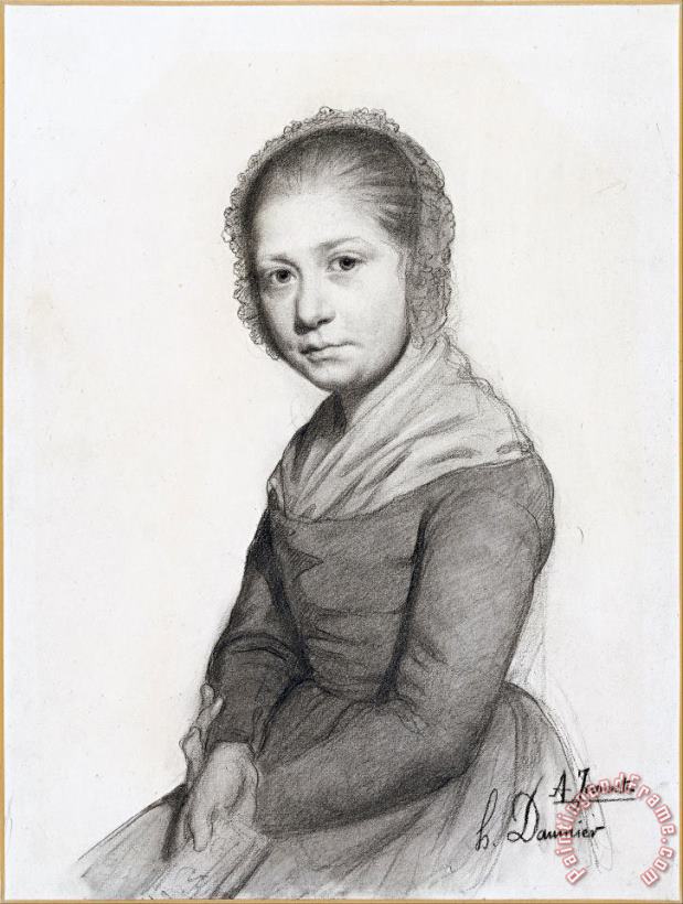 Honore Daumier Portrait of a Girl (jeannette), C. 1830 Art Painting