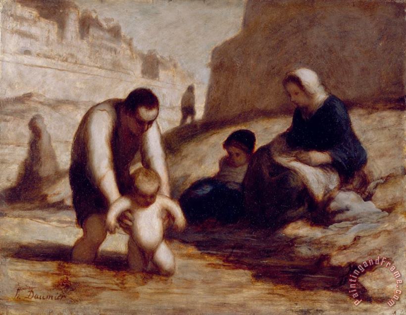 Honore Daumier The First Bath Art Painting
