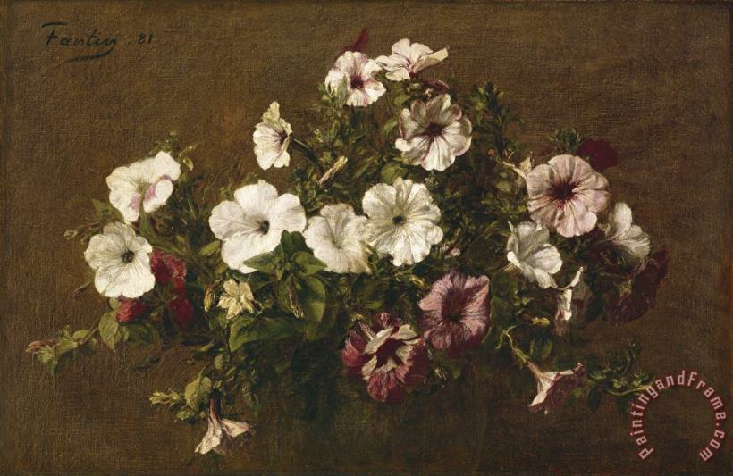 Ignace Henri Jean Fantin-Latour Petunias Art Painting