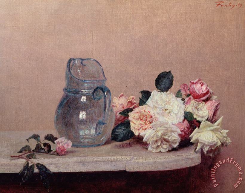 Ignace Henri Jean Fantin-Latour Still Life with Roses Art Print
