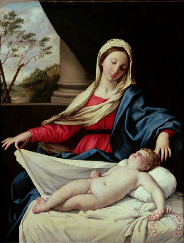 Madonna and Child painting - Il Sassoferrato Madonna and Child Art Print