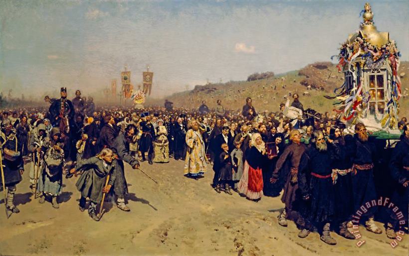 Religious Procession in Kursk Province painting - Ilya Repin Religious Procession in Kursk Province Art Print