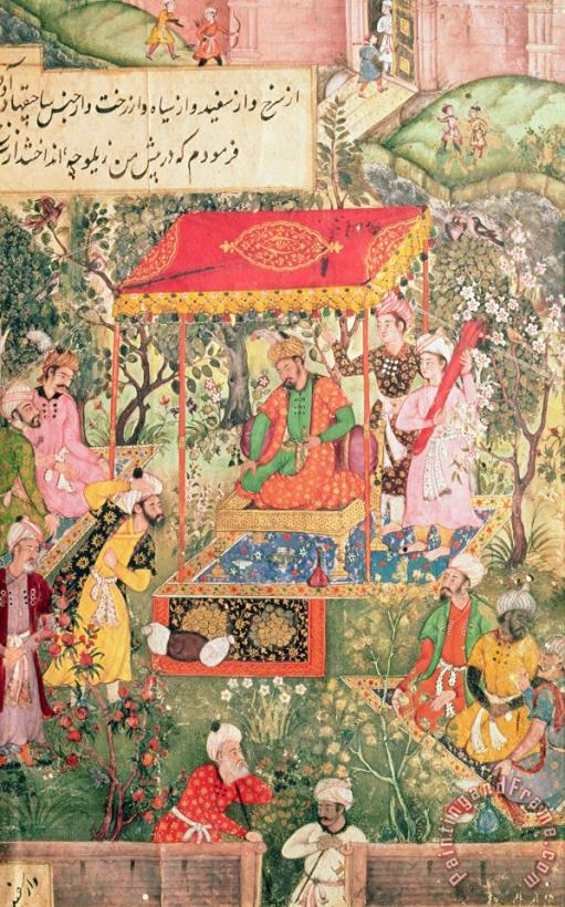 Indian School The Mogul Emperor Babur Art Painting