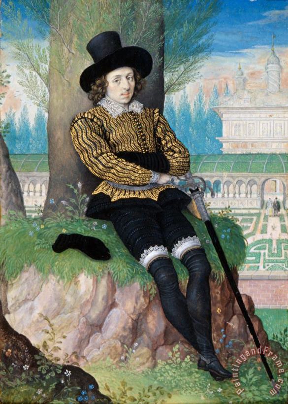 Isaac Oliver Young Man Seated Under a Tree Art Print