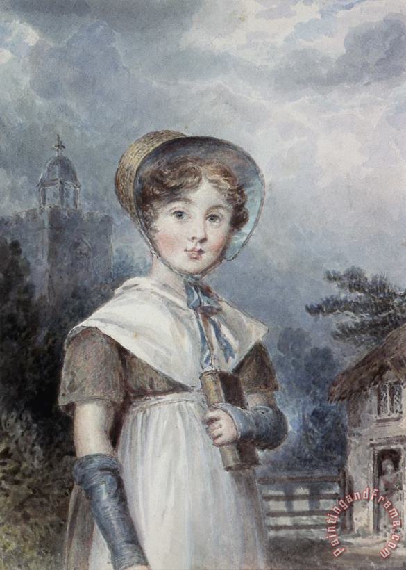 Isaac Pocock Little Girl In A Quaker Costume Art Painting