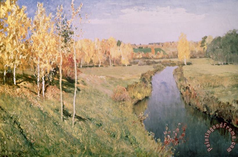 Golden Autumn painting - Isaak Ilyich Levitan Golden Autumn Art Print