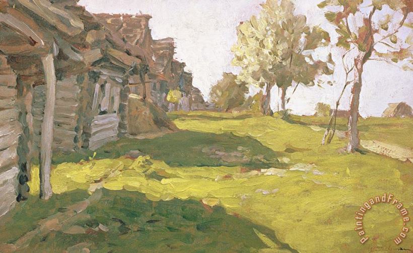 Sunlit Day A Small Village painting - Isaak Ilyich Levitan Sunlit Day A Small Village Art Print