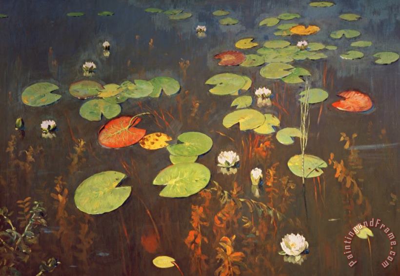 Water Lilies painting - Isaak Ilyich Levitan Water Lilies Art Print