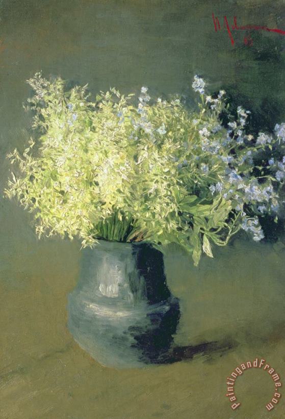 Isaak Ilyich Levitan Wild Lilacs And Forget Me Nots Art Print
