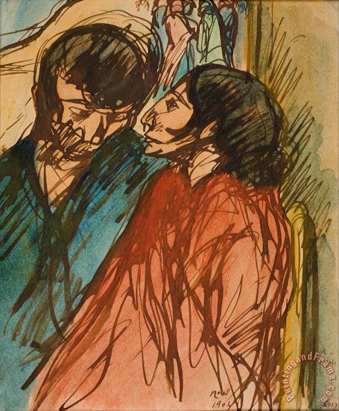 Isidre Nonell Gypsy Couple Art Painting