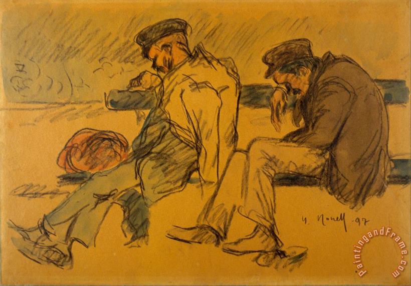 Two Poor Men Sleeping painting - Isidre Nonell Two Poor Men Sleeping Art Print