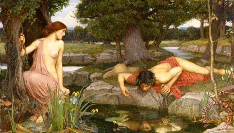 J. W. Waterhouse Echo And Narcissus Art Painting