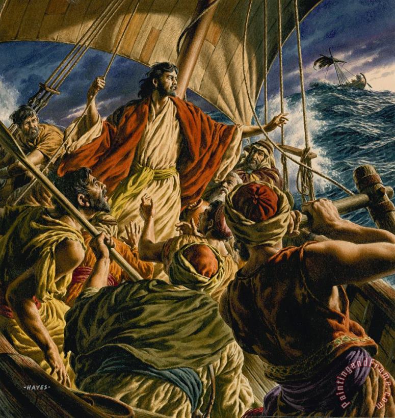 Jack Hayes Christ on the Sea of Galilee Art Painting