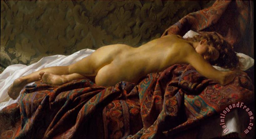 Reclining Nude painting - Jacob Collins Reclining Nude Art Print