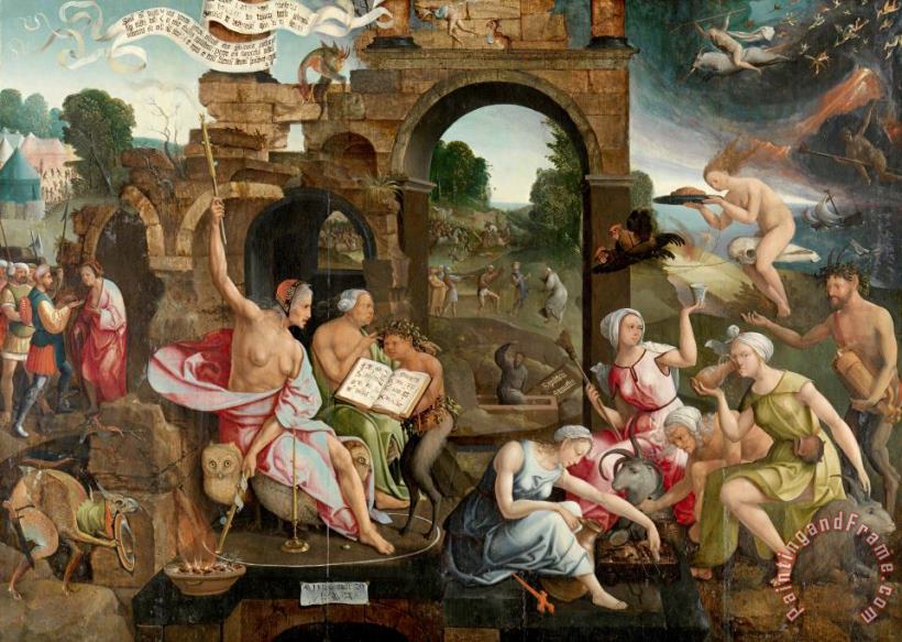 Jacob Cornelisz. van Oostsanen Saul And The Witch of Endor Art Painting