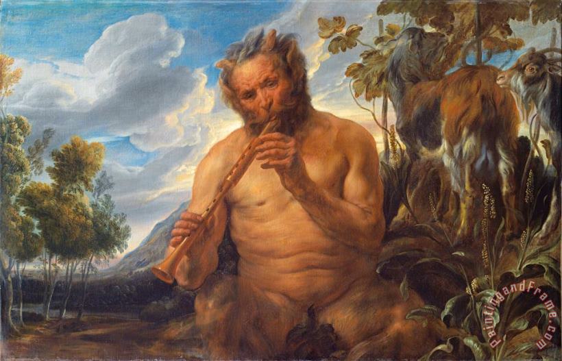 Satyr Playing The Pipe (jupiter's Childhood) (fragment) painting - Jacob Jordaens Satyr Playing The Pipe (jupiter's Childhood) (fragment) Art Print