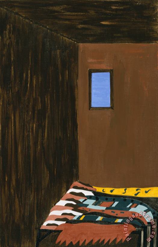 The Migration Series, Panel No. 47: As The Migrant Population Grew, Good Housing Became Scarce. painting - Jacob Lawrence The Migration Series, Panel No. 47: As The Migrant Population Grew, Good Housing Became Scarce. Art Print