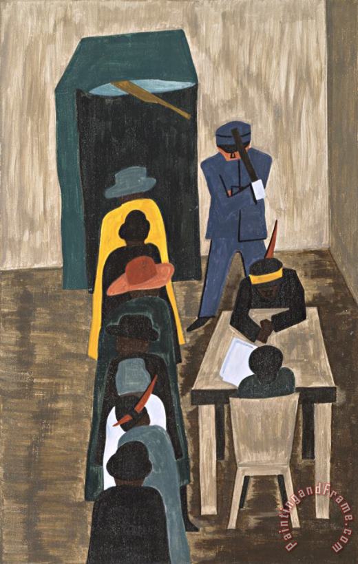 The Migration Series, Panel No. 59: in The North They Had The Freedom to Vote painting - Jacob Lawrence The Migration Series, Panel No. 59: in The North They Had The Freedom to Vote Art Print