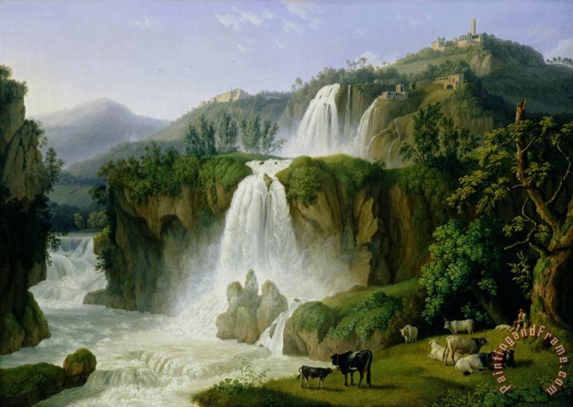 Jacob Philippe Hackert The Waterfall at Tivoli Art Painting