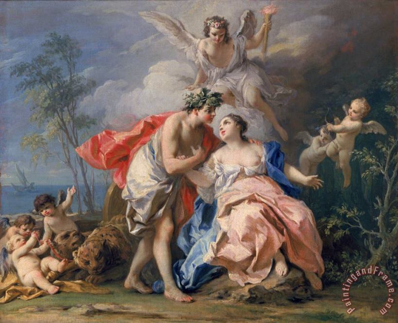 Bacchus and Ariadne painting - Jacopo Amigoni Bacchus and Ariadne Art Print