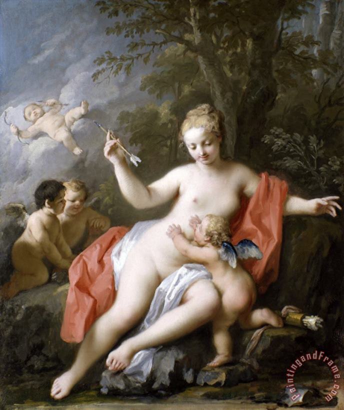 Jacopo Amigoni Venus Disarming Cupid Art Print