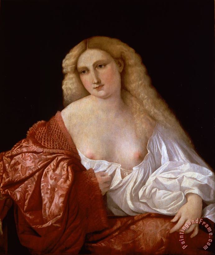 Jacopo Negretti called Palma the Elder Portrait of a Woman Know As Portrait of a Courtsesan Art Print