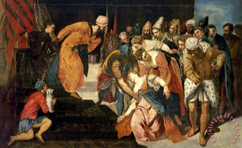 Esther Before Ahasuerus painting - Jacopo Robusti Tintoretto Esther Before Ahasuerus Art Print