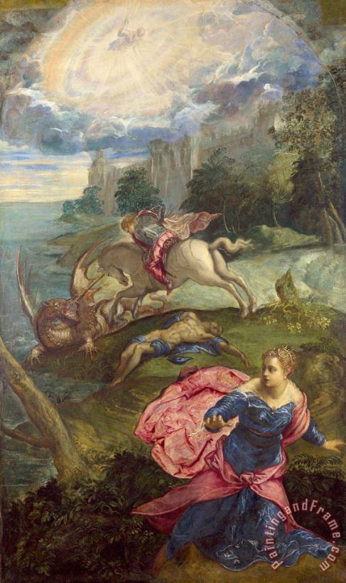 Saint George And The Dragon painting - Jacopo Robusti Tintoretto Saint George And The Dragon Art Print