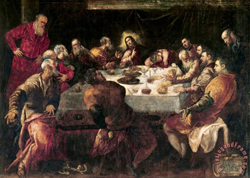 The Last Supper painting - Jacopo Robusti Tintoretto The Last Supper Art Print
