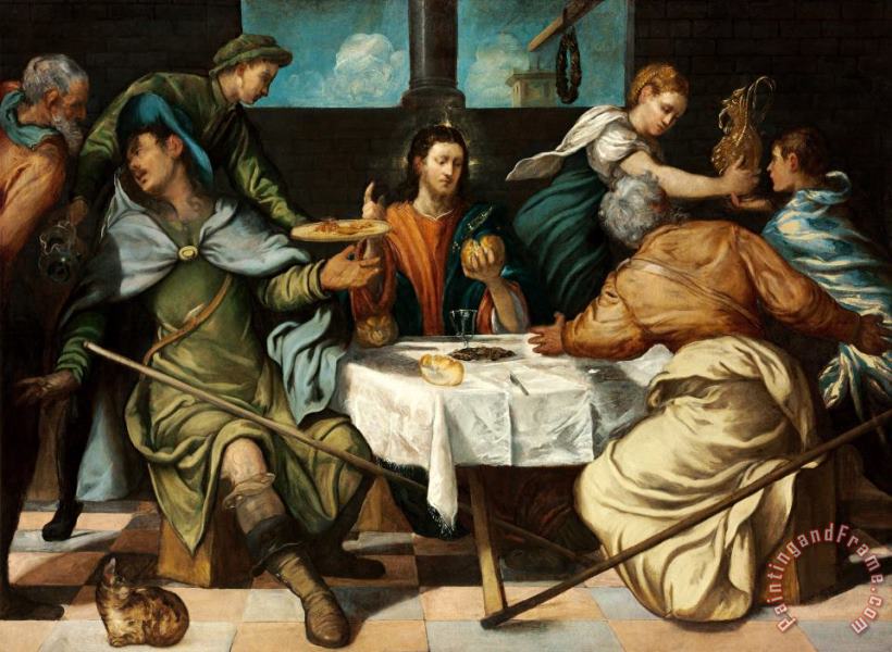 The Supper at Emmaus painting - Jacopo Robusti Tintoretto The Supper at Emmaus Art Print