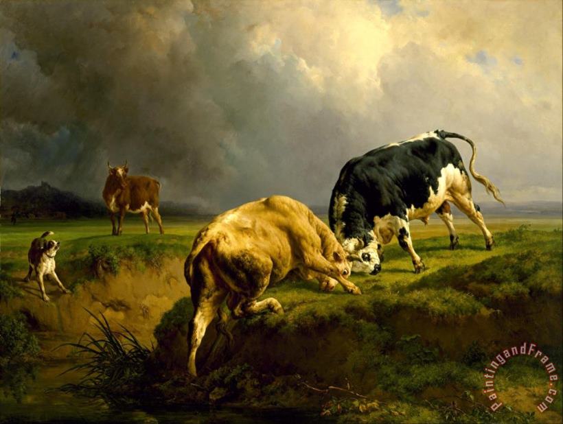 Jacques-Raymond Brascassat A Bull Fight Art Painting