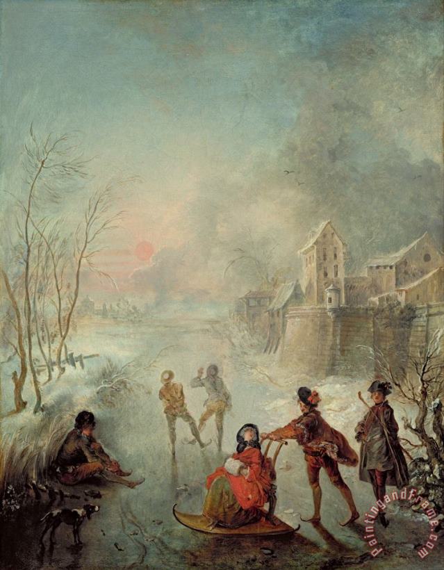 Jacques de Lajoue Winter Art Painting