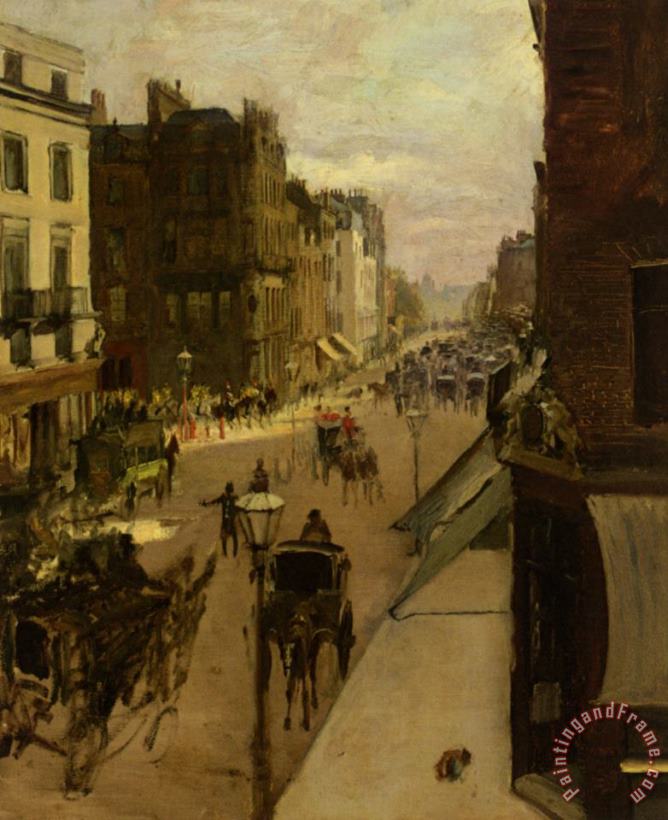 Jacques Emile Blanche A Street Scene in London Art Painting