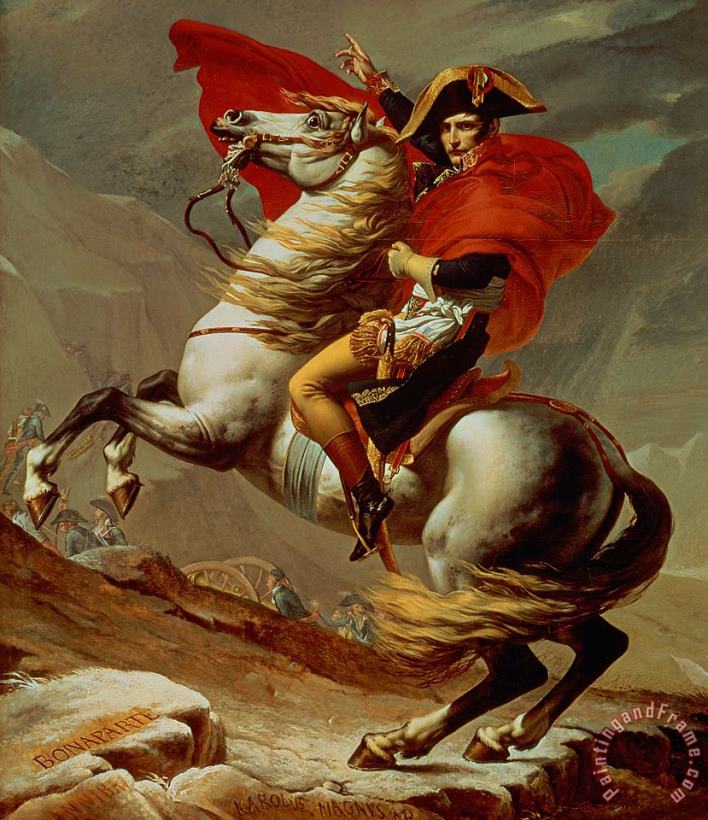 Jacques Louis David Napoleon Crossing the Alps Art Painting