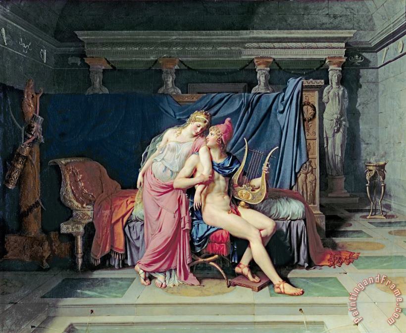 Jacques Louis David Paris and Helen Art Painting