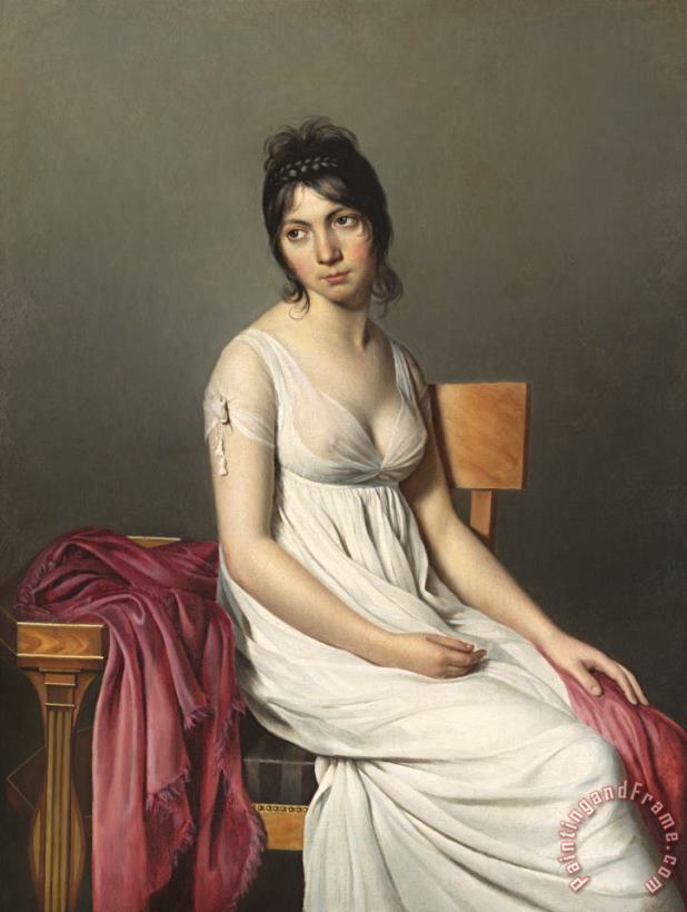 Portrait Of A Young Woman In White painting - Jacques Louis David Portrait Of A Young Woman In White Art Print